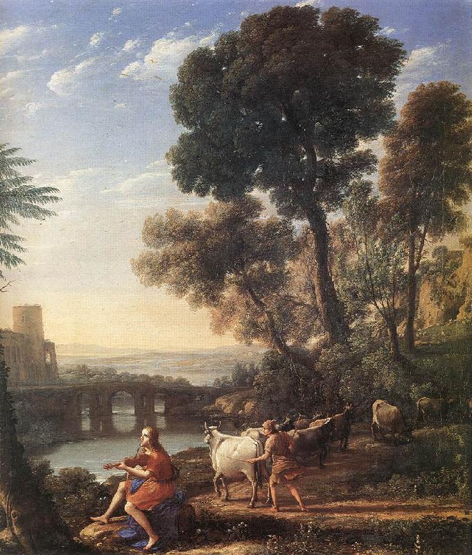 Claude Lorrain Landscape with Apollo Guarding the Herds of Admetus dsf Sweden oil painting art
